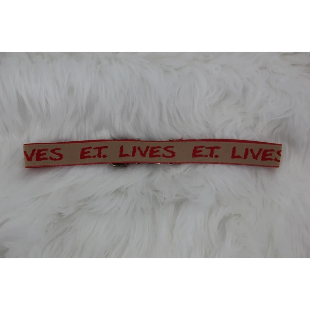 1980's RARE Vintage E.T. Lives Extra Terrestrial Adjustable Tan Red Belt Movie